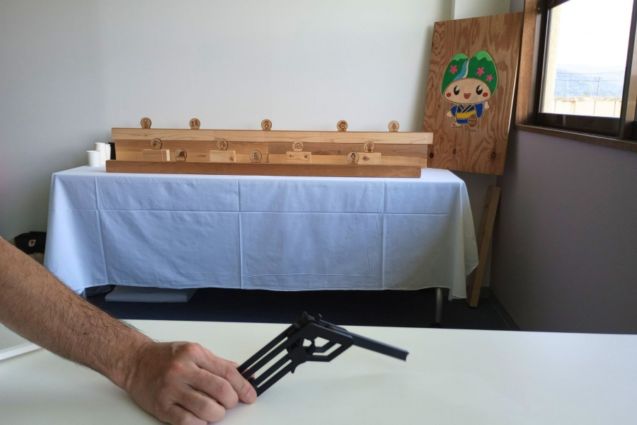 ３Dプリンターで作った銃で射的